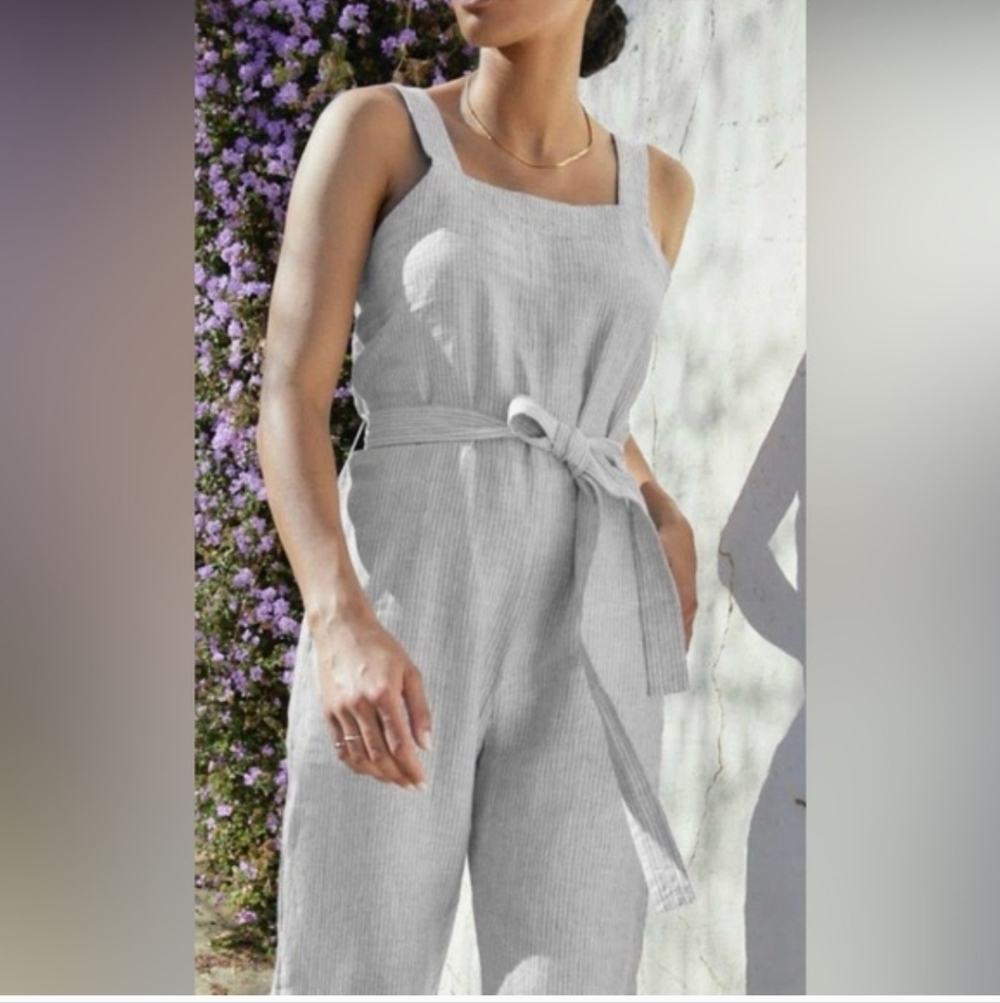 Everlane Linen Jumpsuit Grey
